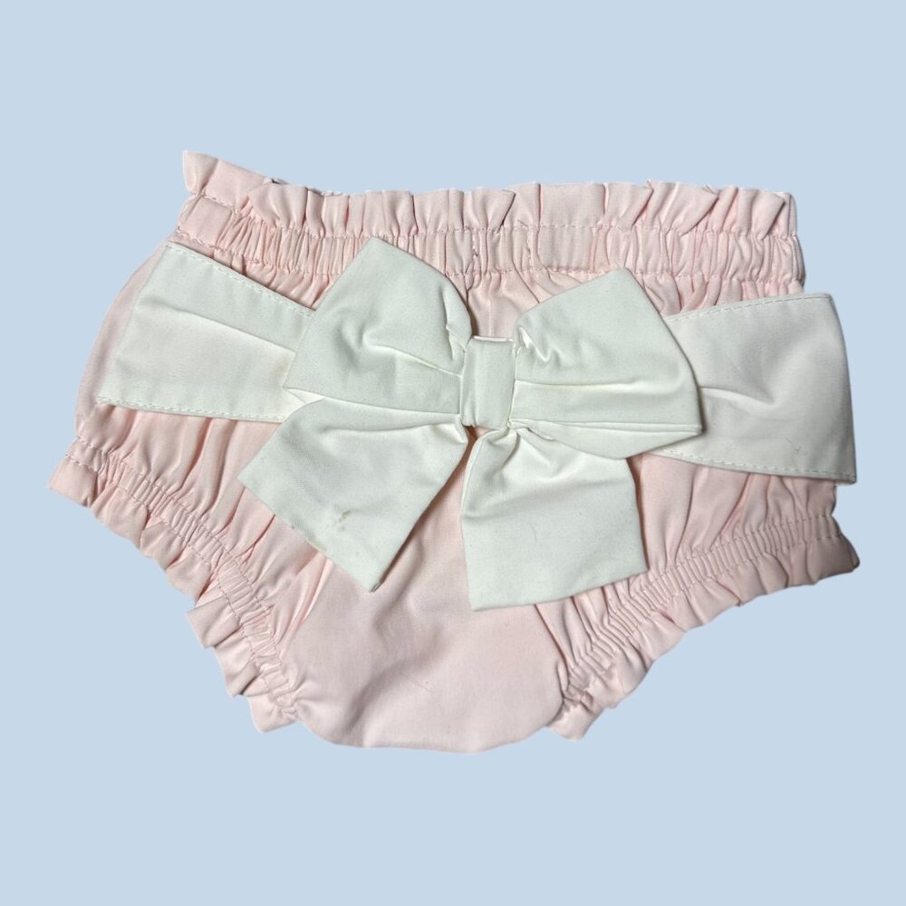 Mud Pie Diaper Cover Up - Girls Pink and with a Bow 0-3 Months